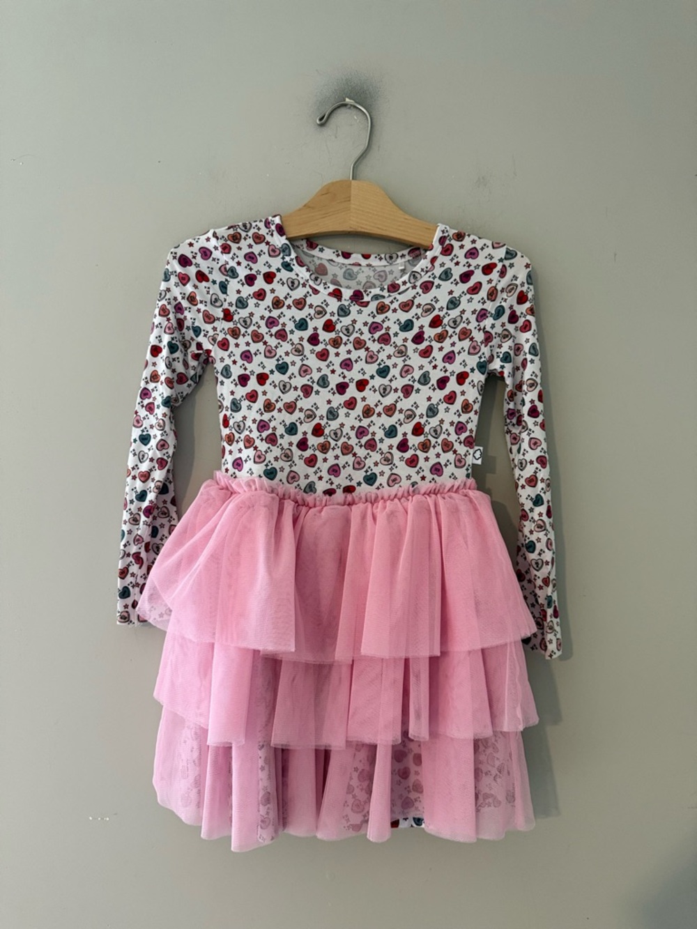 $22 ADD ON Dream Big Little CO. Dress tulle hearts Twirl 5-6Y little sleepies